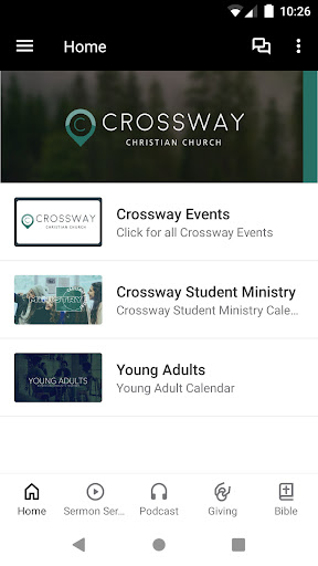 Android application Crossway Christian Church screenshort