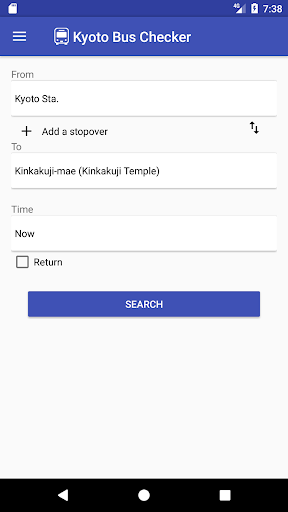 Android application Kyoto Bus Checker screenshort