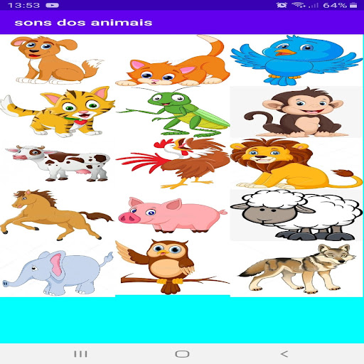 Android application Sons Dos Animais screenshort