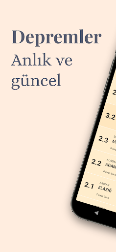 Android application Depremler: Anlık ve Net screenshort