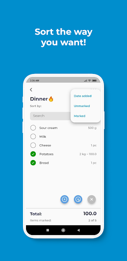 Android application Shopping list - Commer screenshort