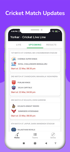 Yorker - Cricket Live Line Screenshot 2 - AppWisp.com