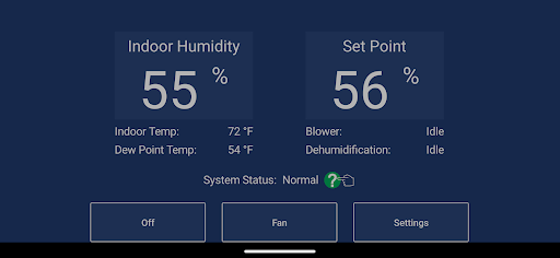RiteAire WiFi App Screen 2