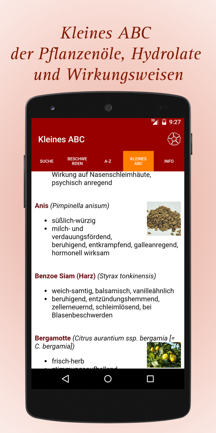 Android application Aromatherapie screenshort
