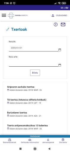 Carpeta de Salud - Osakidetza Screen 2