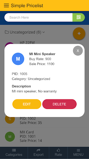 Simple Pricelist Screen 2