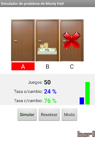 Simulador de problema de Monty Hall