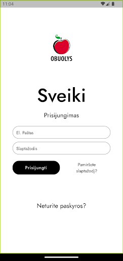 Android application OBUOLYS. Knygos kalba screenshort