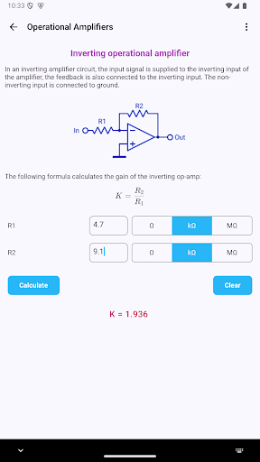 Electronic circuits calculator screenshot 13