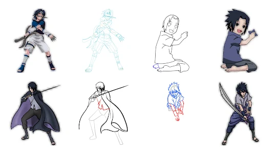 How to draw Sasuke Uchiha