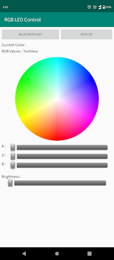 RGB LED Control Screen 2