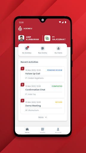 AgenKu - Agent Management App Screen 2