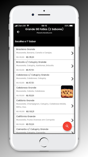 Android application Pizzaria Borelluccio screenshort