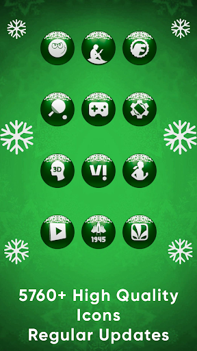 Snowflakes Glossy Green Icons