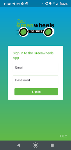 Android application Greenwheels Logistics screenshort