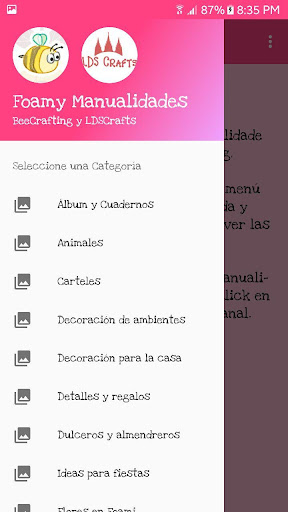 Android application Mis Manualidades screenshort