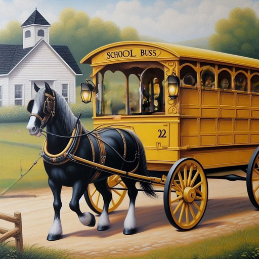 Horse Taxi City School Ride