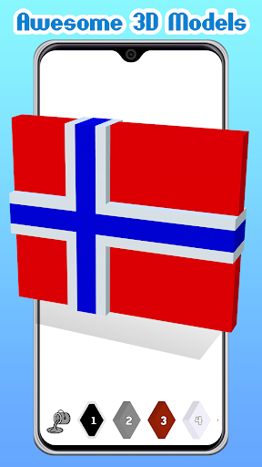 Flags 3D Color by Number Screen 3