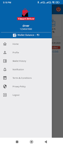 Vimart Store Driver Screen 3