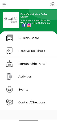 Android application Brookfields Indoor Golf screenshort