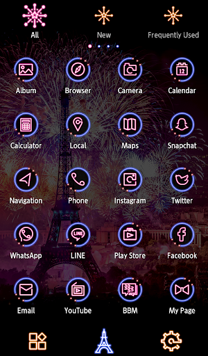 Eiffel Tower Fireworks Theme Screen 3