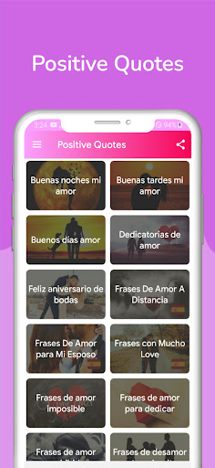 Android application Positive Quotes screenshort