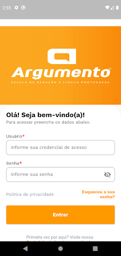 Android application Argumento Escola de Redação screenshort