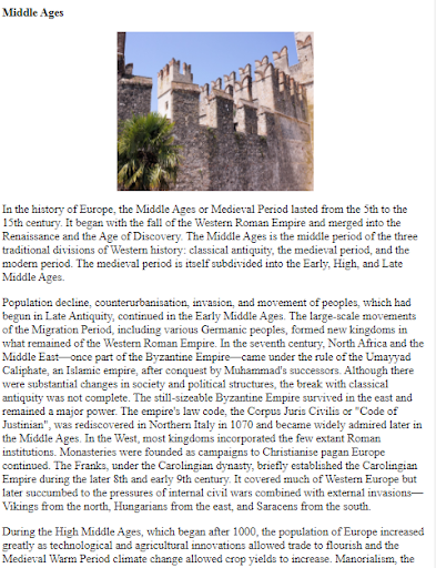 History of Medieval