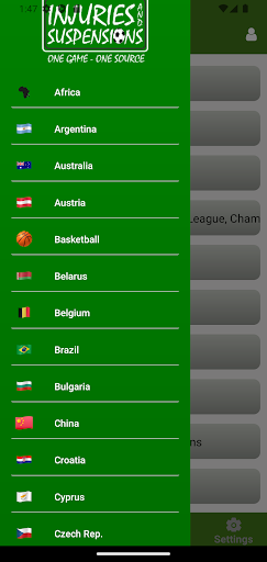 Injuries and Suspensions Pro Screen 2