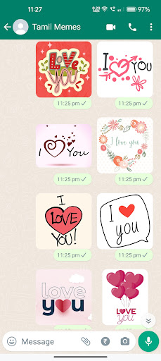 I Love You Stickers Screen 3