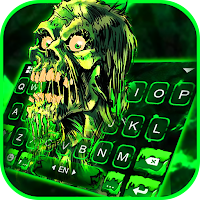 Тема для клавиатуры Green Zombie Skull