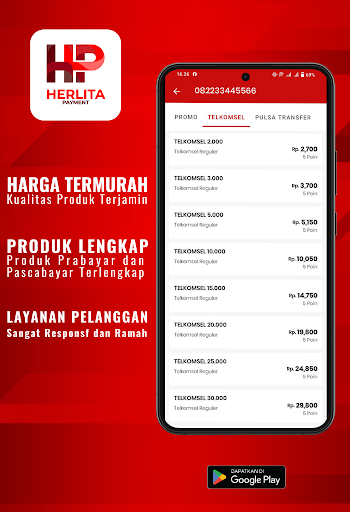 Herlita Payment: Pulsa & PPOB Screen 2