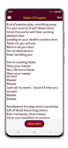 Captura de Pantalla 25 Metallica Lyrics & Wallpapers android