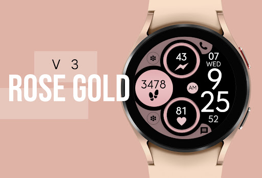 Android application Digital Rose Gold 3 Watch Face screenshort
