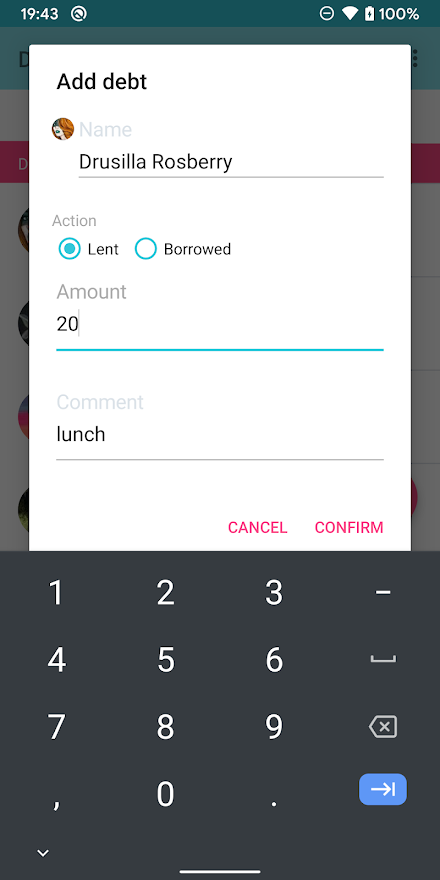 Debts Screen 3