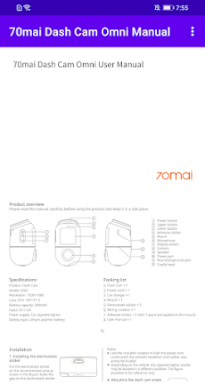 Saks Kærlig hydrogen 70mai Dash Cam Omni Manual」 - Androidアプリ | APPLION
