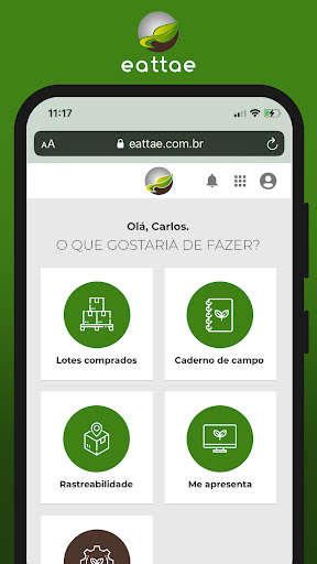 Android application Eattae Rastreabilidade screenshort