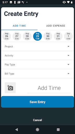 Journyx Mobile Screen 2