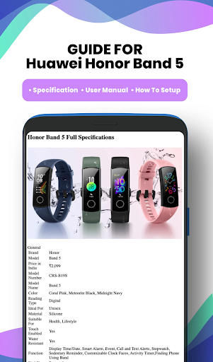 Android application Huawei Honor Band 5 Guide screenshort