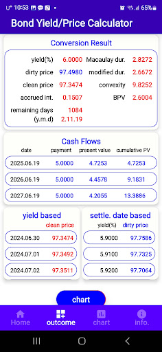 Bond Calculator - HiBond3 Screen 2