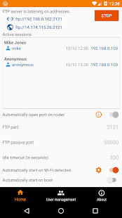 FTP Server - Multiple users Screenshot