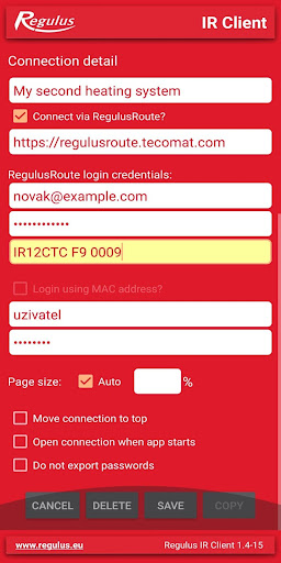 Regulus IR Client Screen 3