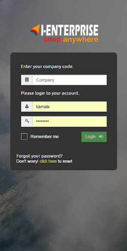 Android application I-ENTERPRISE SNAP ANYWHERE screenshort