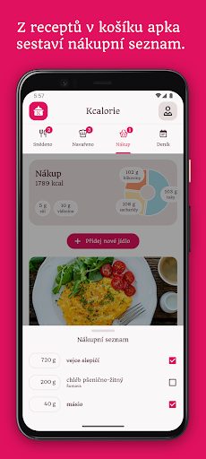 Kcalorie: Jídelníček do mobilu Screen 3