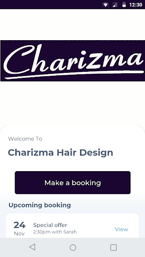 Android application Charizma Hair Design screenshort