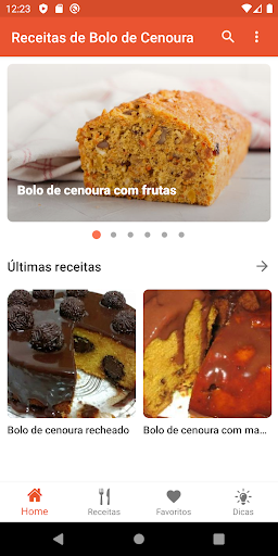 Android application Receitas de Bolo de Cenoura (S screenshort