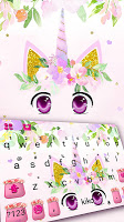 screenshot of Cute Unicorn Girly Keyboard Theme