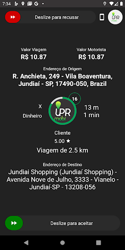 Android application UPR MOBI - MOTORISTA screenshort