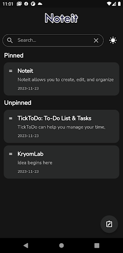 Android application Noteit: Notes and Lists screenshort