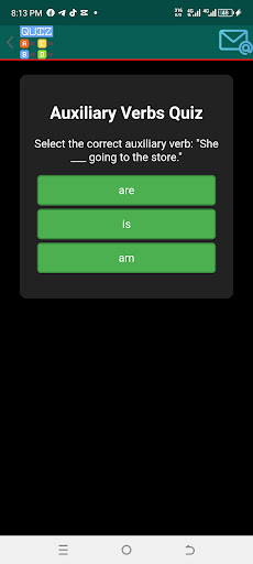 English quiz Screen 3